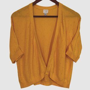 Yellow Short-Sleeve Crop Cardigan (A New Day, Target, Small)